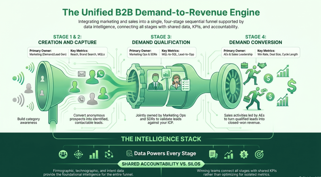 B2B Demand to Revenue Engine Diagram